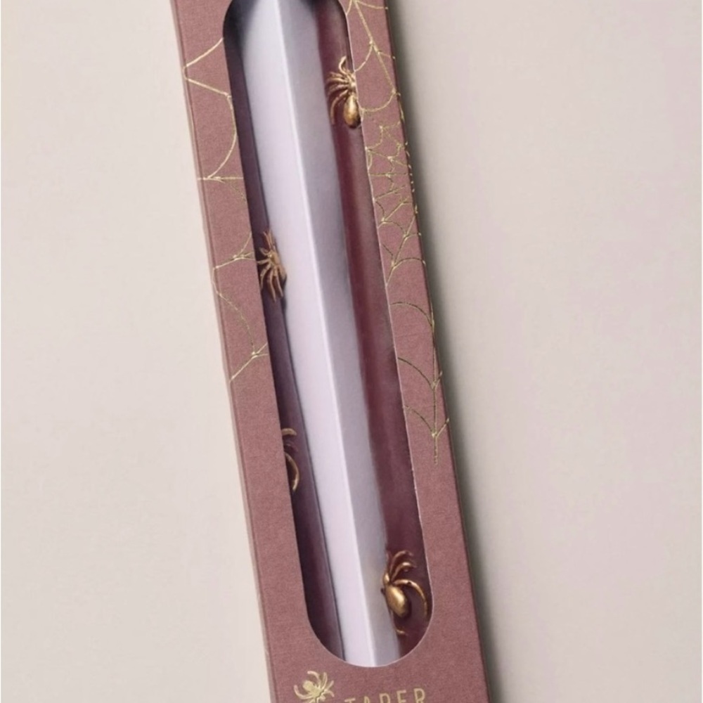 2 pack Anthropologie Mystic Icon Taper Candles - Gold Spider Edition